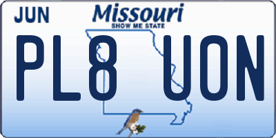 MO license plate PL8U0N