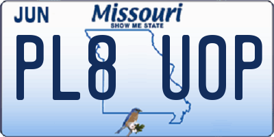 MO license plate PL8U0P