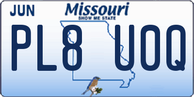 MO license plate PL8U0Q