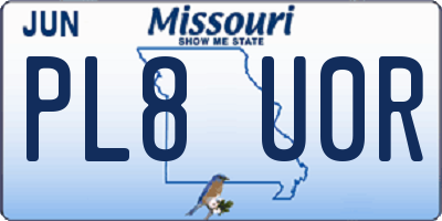 MO license plate PL8U0R