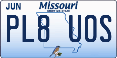 MO license plate PL8U0S