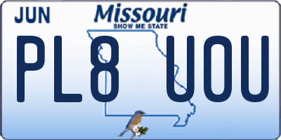 MO license plate PL8U0U