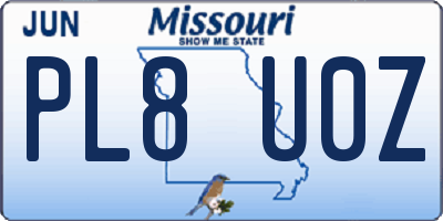 MO license plate PL8U0Z