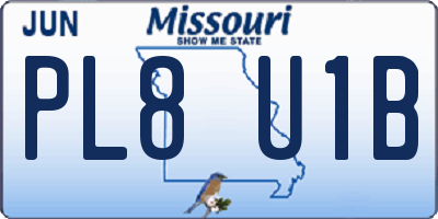 MO license plate PL8U1B