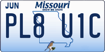 MO license plate PL8U1C