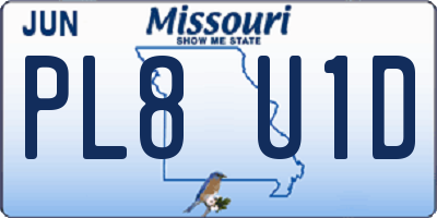 MO license plate PL8U1D