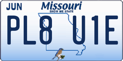 MO license plate PL8U1E