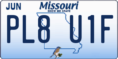 MO license plate PL8U1F