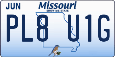 MO license plate PL8U1G