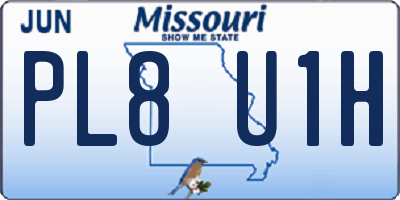 MO license plate PL8U1H