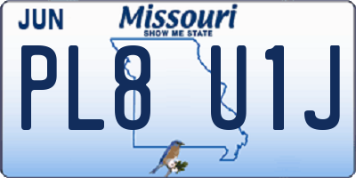 MO license plate PL8U1J