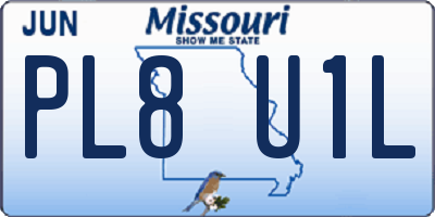 MO license plate PL8U1L