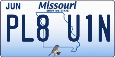MO license plate PL8U1N