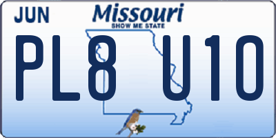 MO license plate PL8U1O