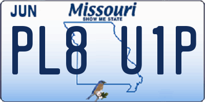 MO license plate PL8U1P