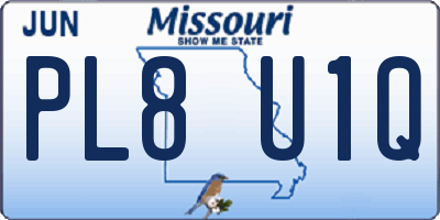 MO license plate PL8U1Q