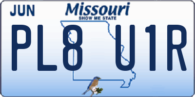 MO license plate PL8U1R
