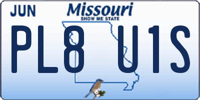 MO license plate PL8U1S