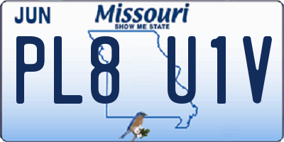 MO license plate PL8U1V