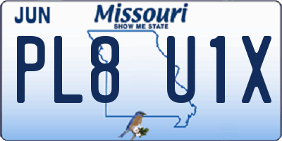 MO license plate PL8U1X