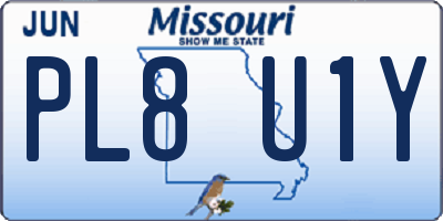 MO license plate PL8U1Y