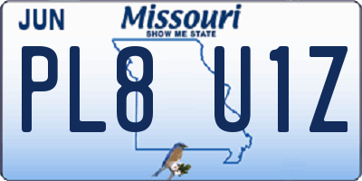 MO license plate PL8U1Z