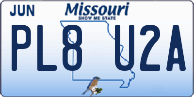MO license plate PL8U2A