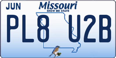 MO license plate PL8U2B