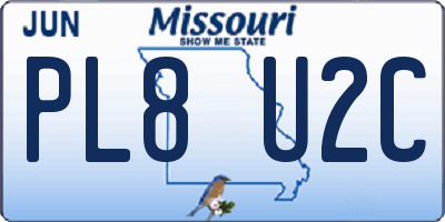 MO license plate PL8U2C