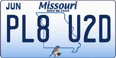 MO license plate PL8U2D
