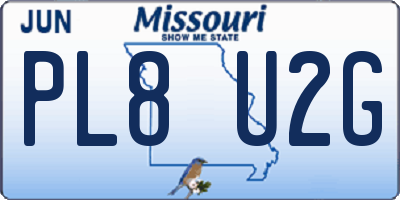 MO license plate PL8U2G