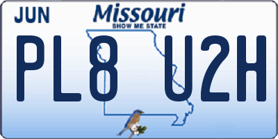 MO license plate PL8U2H