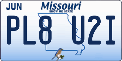 MO license plate PL8U2I