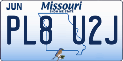 MO license plate PL8U2J