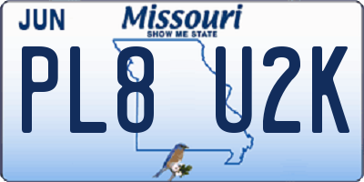 MO license plate PL8U2K