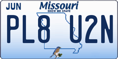 MO license plate PL8U2N