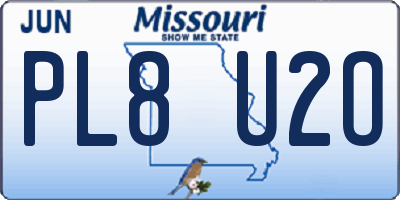 MO license plate PL8U2O