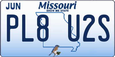 MO license plate PL8U2S