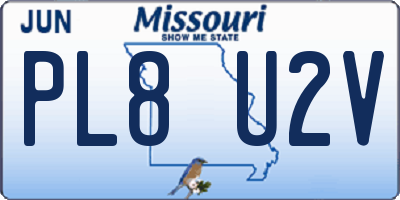 MO license plate PL8U2V