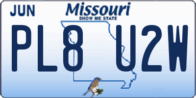 MO license plate PL8U2W