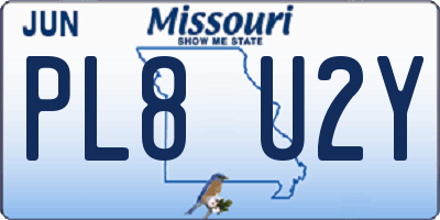 MO license plate PL8U2Y