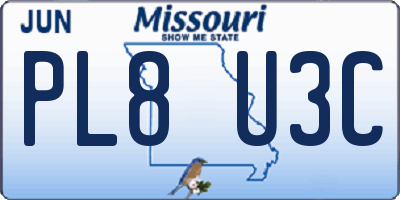 MO license plate PL8U3C