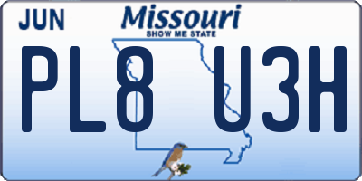 MO license plate PL8U3H