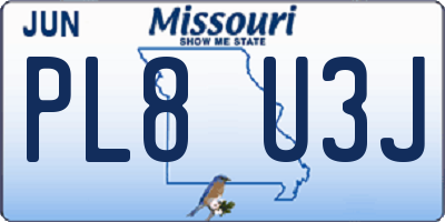 MO license plate PL8U3J