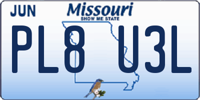 MO license plate PL8U3L