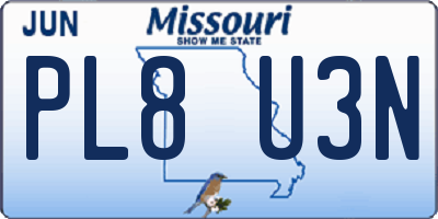 MO license plate PL8U3N