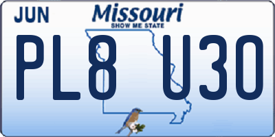 MO license plate PL8U3O