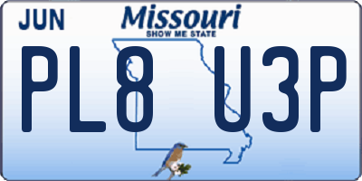 MO license plate PL8U3P