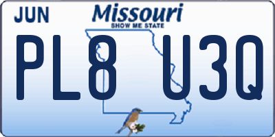 MO license plate PL8U3Q