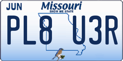 MO license plate PL8U3R